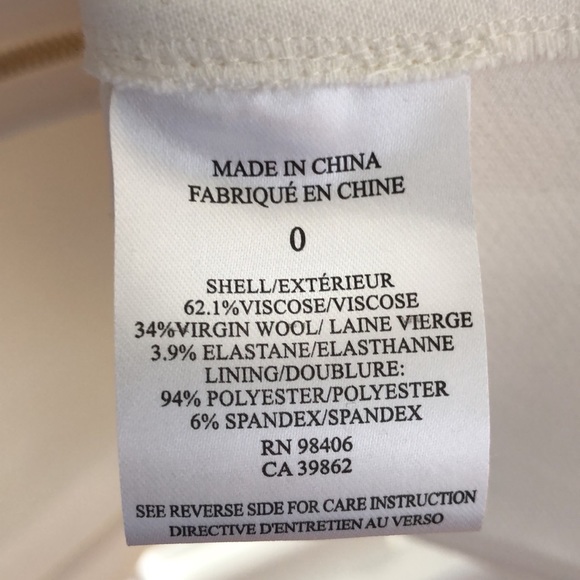 THEORY Cream Dress w Gold zipper - Size 0. EUC - Picture 6 of 6